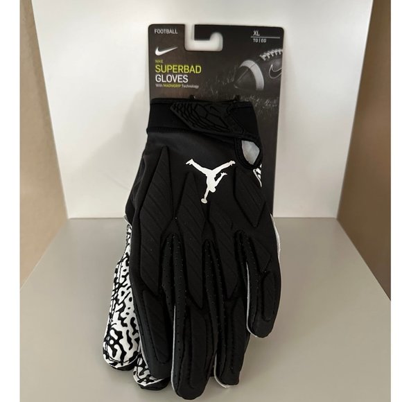 Nike Air Jordan Superbad 5.0 Padded Football Gloves Black Size XL CJ9850-091 - Picture 1 of 3
